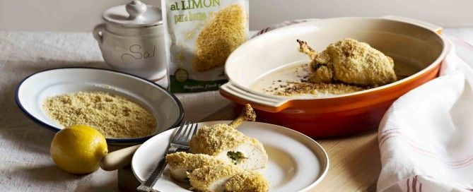 Receta pollo kiev con pan rallado al limón