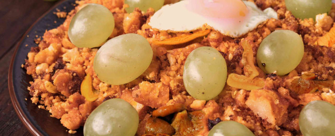 migas con panko y rebollones