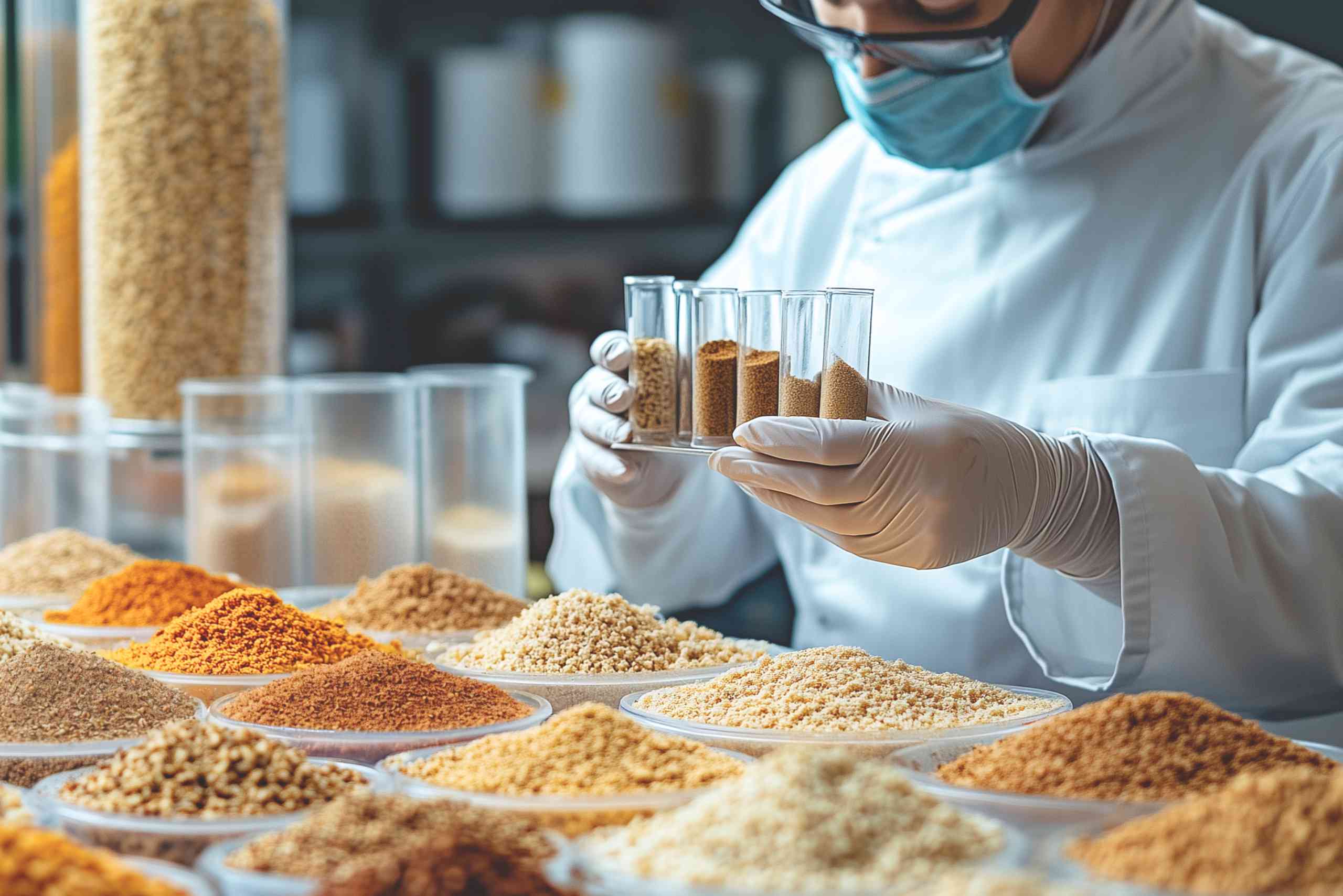 trabajador de Frumen trabajando los desarrollos alimentarios de pan rallado para B2B