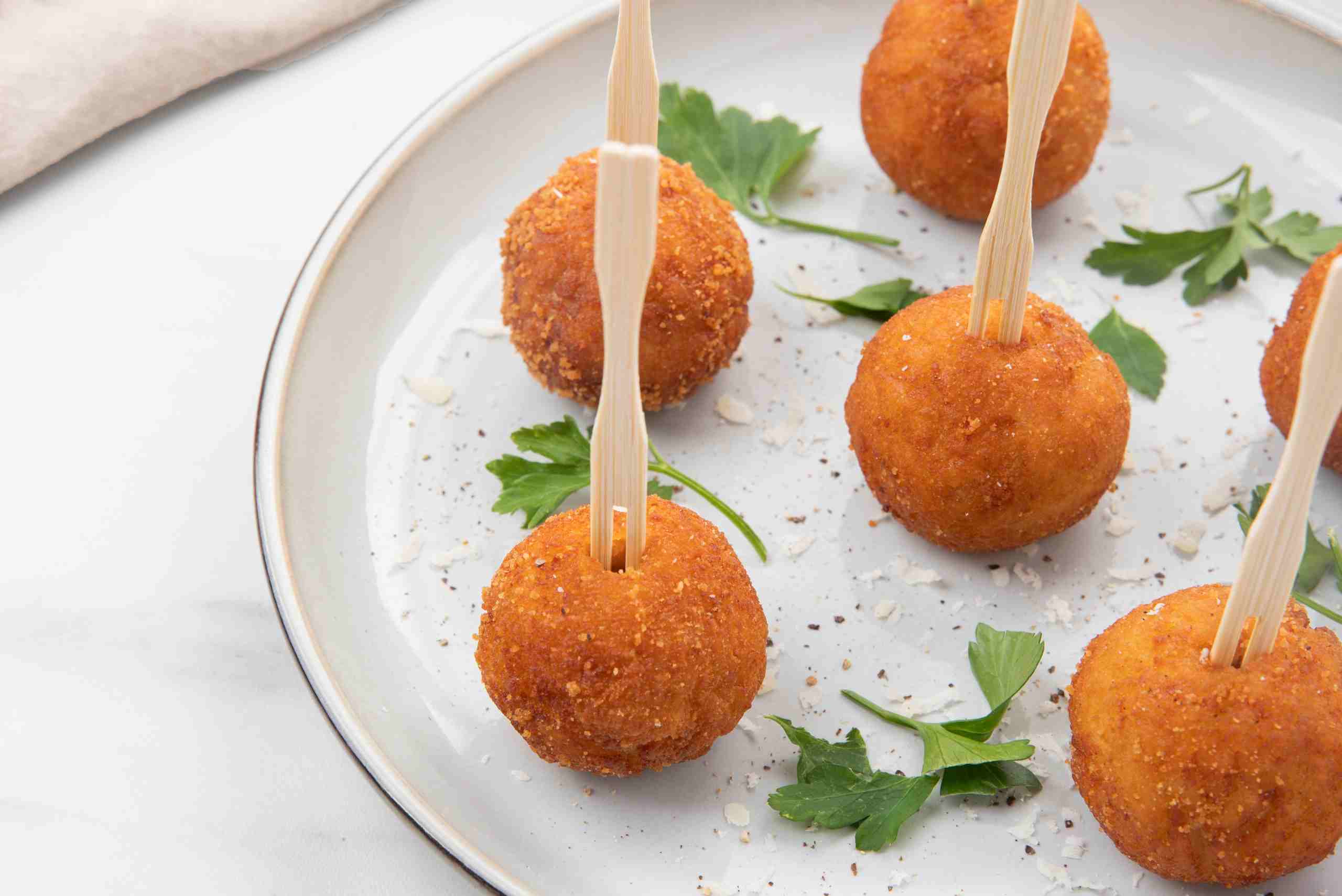 Croquetas de puerros con dátiles y pan rallado Airfryer Horno